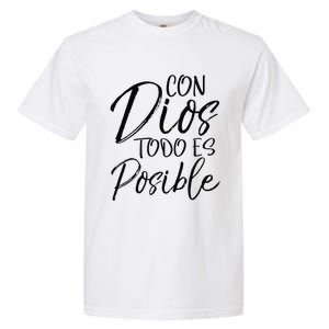 Con Dios Todo Es Posible Spanish Espanol Christian Garment-Dyed Heavyweight T-Shirt