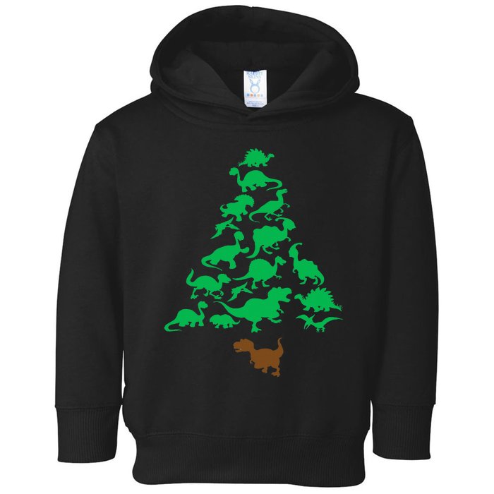 Christmas Dinosaur Tree Dino Family Xmas Toddler Hoodie