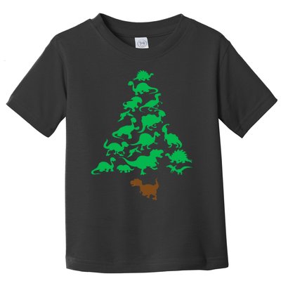 Christmas Dinosaur Tree Dino Family Xmas Toddler T-Shirt