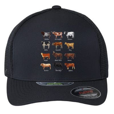 Cattle Drawings Types Of Cows Flexfit Unipanel Trucker Cap