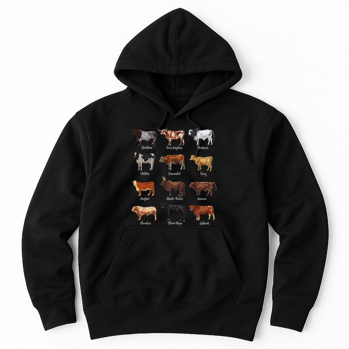 Cattle Drawings Types Of Cows Hoodie