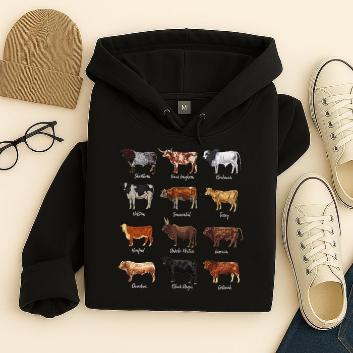 Cattle Drawings Types Of Cows Hoodie