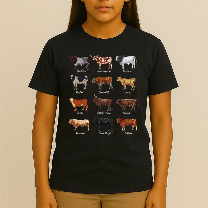 Cattle Drawings Types Of Cows T-Shirt
