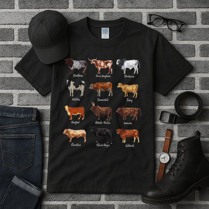 Cattle Drawings Types Of Cows Tall T-Shirt