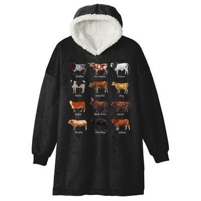 Cattle Drawings Types Of Cows Hooded Wearable Blanket