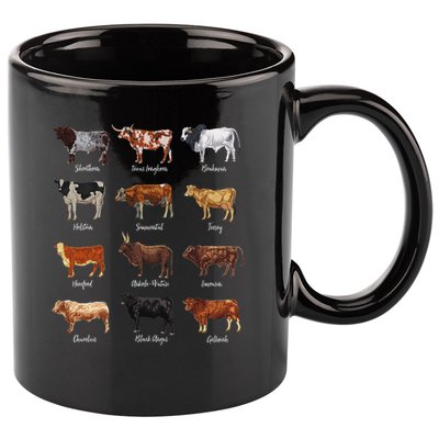 Cattle Drawings Types Of Cows 11oz C Handle Ceramic Mug