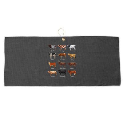 Cattle Drawings Types Of Cows Large Microfiber Waffle Golf Towel