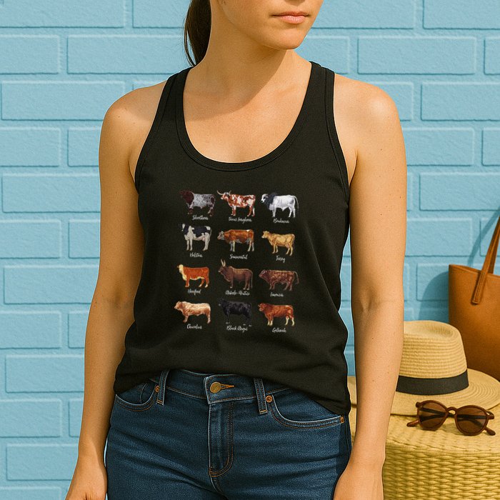 Cattle Drawings Types Of Cows Womens Tank Top