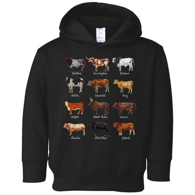 Cattle Drawings Types Of Cows Toddler Hoodie