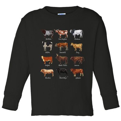 Cattle Drawings Types Of Cows Toddler Long Sleeve Shirt