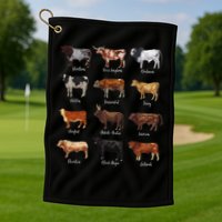 Cattle Drawings Types Of Cows Golf Towel