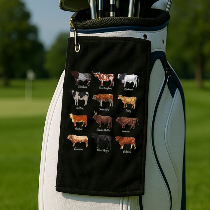 Cattle Drawings Types Of Cows Golf Towel