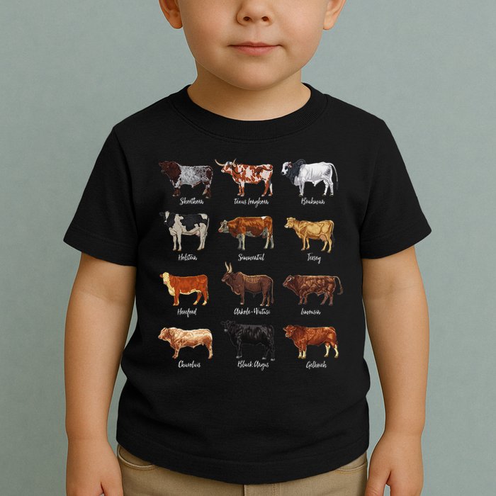 Cattle Drawings Types Of Cows Toddler T-Shirt
