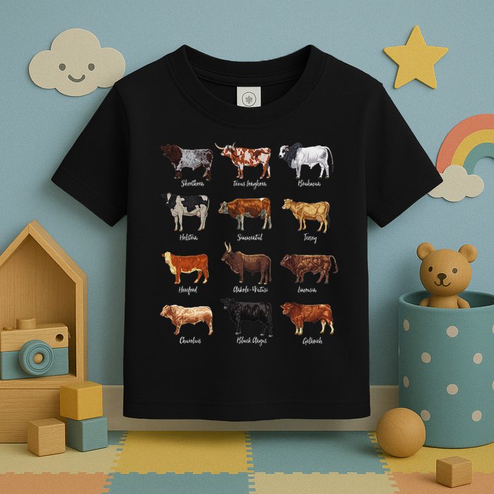 Cattle Drawings Types Of Cows Toddler T-Shirt
