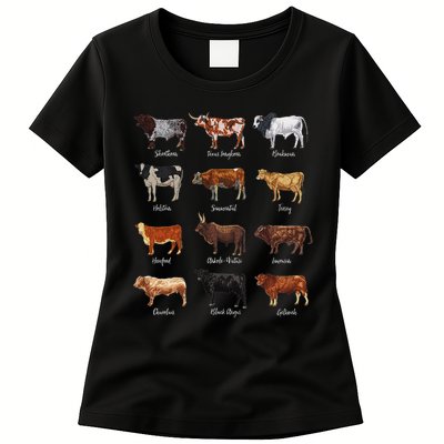 Cattle Drawings Types Of Cows Womens T-Shirt