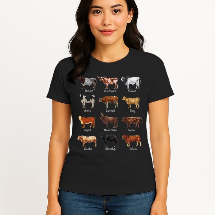 Cattle Drawings Types Of Cows Womens T-Shirt