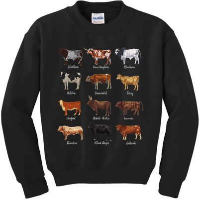 Cattle Drawings Types Of Cows Kids Sweatshirt