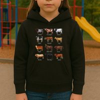 Cattle Drawings Types Of Cows Kids Hoodie