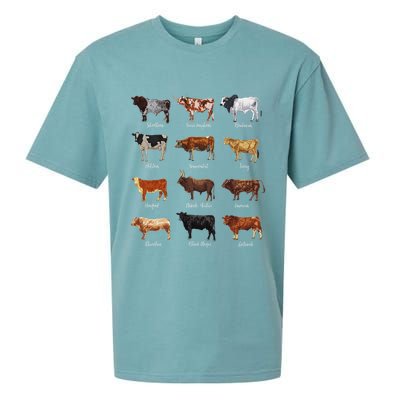 Cattle Drawings Types Of Cows Sueded Cloud Jersey T-Shirt