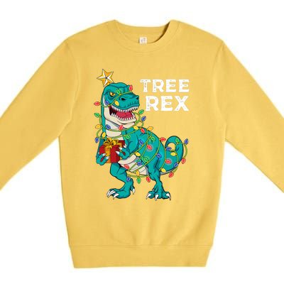 Christmas Dinosaur Tree Rex For Boy Pajamas Premium Crewneck Sweatshirt