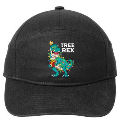 Christmas Dinosaur Tree Rex For Boy Pajamas 7-Panel Snapback Hat