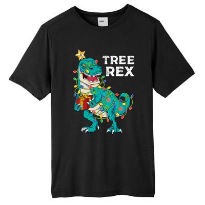 Christmas Dinosaur Tree Rex For Boy Pajamas Tall Fusion ChromaSoft Performance T-Shirt