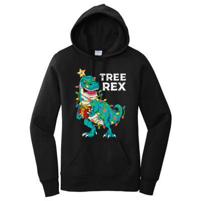 Christmas Dinosaur Tree Rex For Boy Pajamas Women's Pullover Hoodie