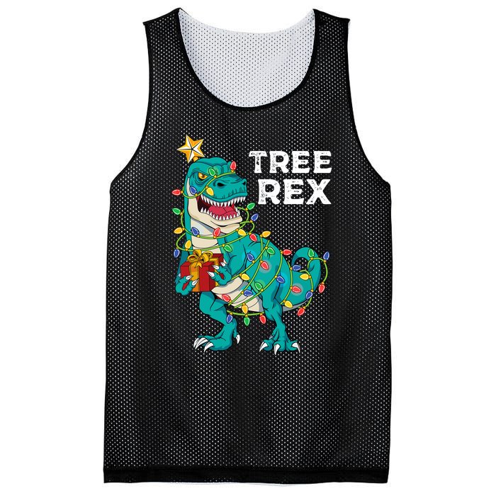 Christmas Dinosaur Tree Rex For Boy Pajamas Mesh Reversible Basketball Jersey Tank