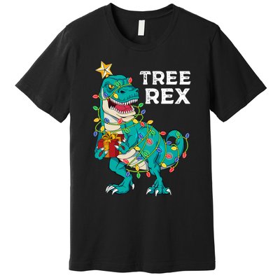 Christmas Dinosaur Tree Rex For Boy Pajamas Premium T-Shirt