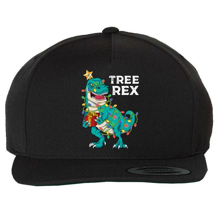 Christmas Dinosaur Tree Rex For Boy Pajamas Wool Snapback Cap