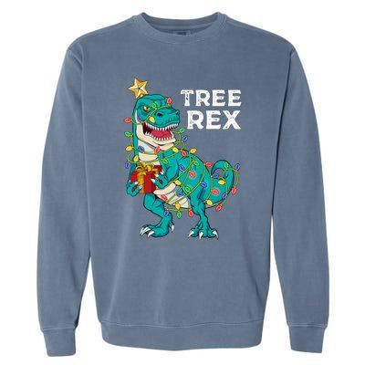 Christmas Dinosaur Tree Rex For Boy Pajamas Garment-Dyed Sweatshirt