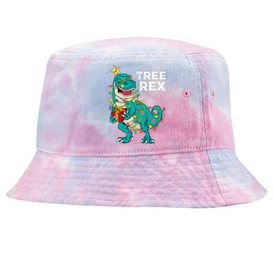 Christmas Dinosaur Tree Rex For Boy Pajamas Tie-Dyed Bucket Hat