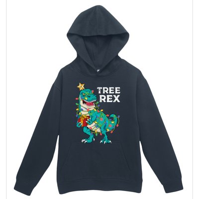 Christmas Dinosaur Tree Rex For Boy Pajamas Urban Pullover Hoodie