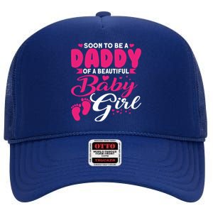 Cute Dad To Be Soon To Be A Daddy Gift High Crown Mesh Back Trucker Hat