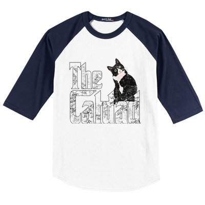 Cat Dad The Catfather Crazy Cat Father Daddy Baseball Sleeve Shirt