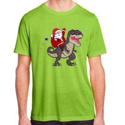 Christmas Dinosaur Tree Rex Pajamas Santa Claus Riding T Rex Meaningful Gift Adult ChromaSoft Performance T-Shirt