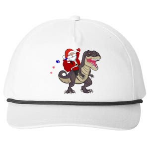 Christmas Dinosaur Tree Rex Pajamas Santa Claus Riding T Rex Meaningful Gift Snapback Five-Panel Rope Hat