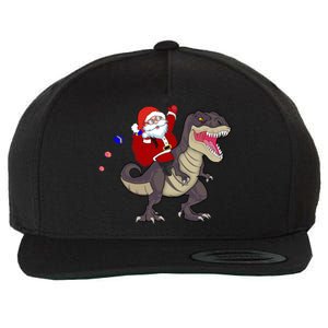 Christmas Dinosaur Tree Rex Pajamas Santa Claus Riding T Rex Meaningful Gift Wool Snapback Cap