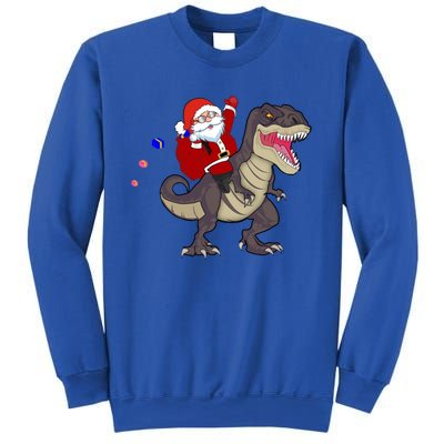 Christmas Dinosaur Tree Rex Pajamas Santa Claus Riding T Rex Meaningful Gift Sweatshirt