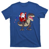 Christmas Dinosaur Tree Rex Pajamas Santa Claus Riding T Rex Meaningful Gift T-Shirt