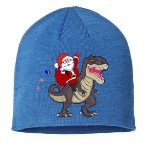 Christmas Dinosaur Tree Rex Pajamas Santa Claus Riding T Rex Meaningful Gift Sustainable Beanie