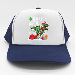 Christmas Dinosaur Tree Rex Pajamas Led Light Gift Trucker Hat