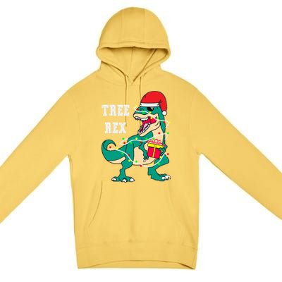 Christmas Dinosaur Tree Rex Cute Gift Premium Pullover Hoodie