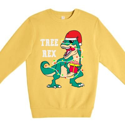 Christmas Dinosaur Tree Rex Cute Gift Premium Crewneck Sweatshirt