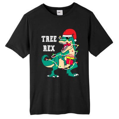 Christmas Dinosaur Tree Rex Cute Gift Tall Fusion ChromaSoft Performance T-Shirt