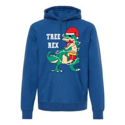 Christmas Dinosaur Tree Rex Cute Gift Premium Hoodie