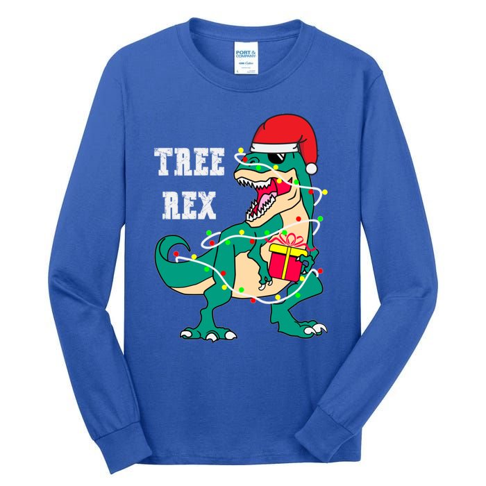 Christmas Dinosaur Tree Rex Cute Gift Tall Long Sleeve T-Shirt