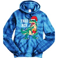 Christmas Dinosaur Tree Rex Cute Gift Tie Dye Hoodie