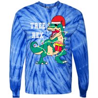 Christmas Dinosaur Tree Rex Cute Gift Tie-Dye Long Sleeve Shirt