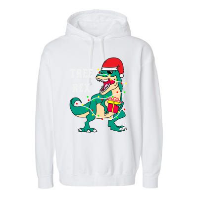 Christmas Dinosaur Tree Rex Cute Gift Garment-Dyed Fleece Hoodie